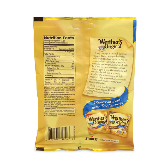 Sugar Free Chewy Caramel Candy, 2.75 oz Bag, 3/Pack