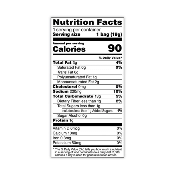 Rice Crisps, Cheddar Cheese, 0.67 oz Bag, 60 Bags/Carton