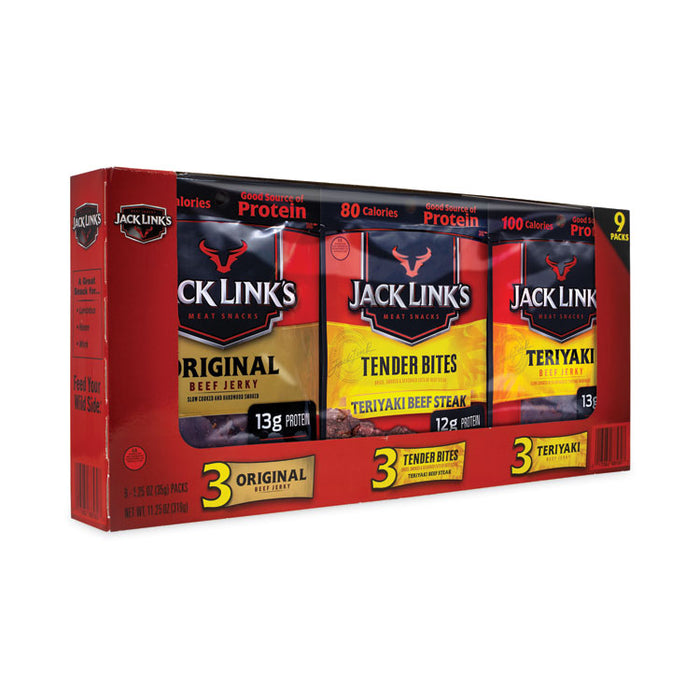 Beef Jerky Variety Pack, 1.5 oz Pack, 9/Carton