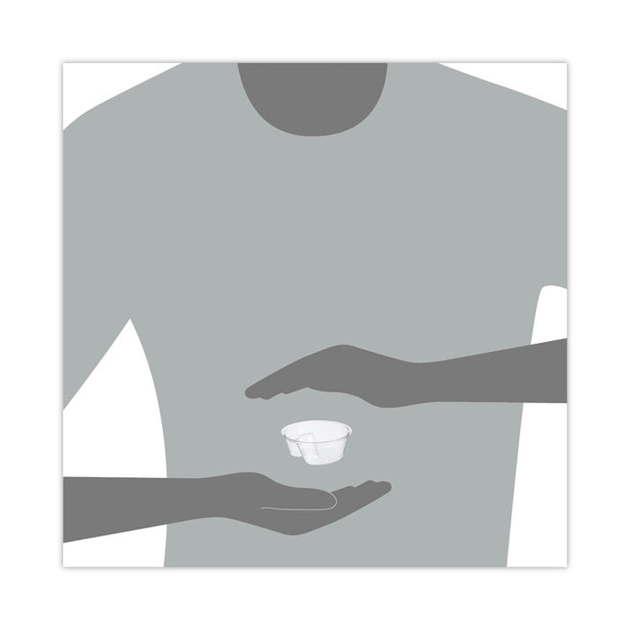 Single Compartment Cup Insert, 3.5 oz, Plastic, Clear, 1,000/Carton