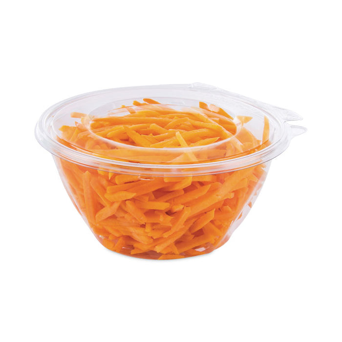 SafeSeal Tamper-Resistant, Tamper-Evident Bowls with Flat Lid, 32 oz, 7" Diameter x 3.2" h, Clear, Plastic, 150/Carton