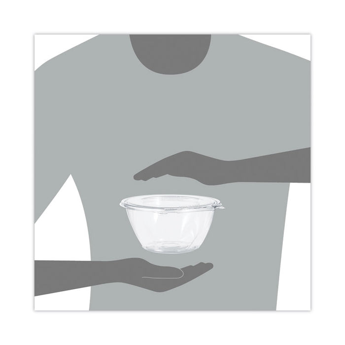 SafeSeal Tamper-Resistant, Tamper-Evident Bowls with Flat Lid, 32 oz, 7" Diameter x 3.2" h, Clear, Plastic, 150/Carton