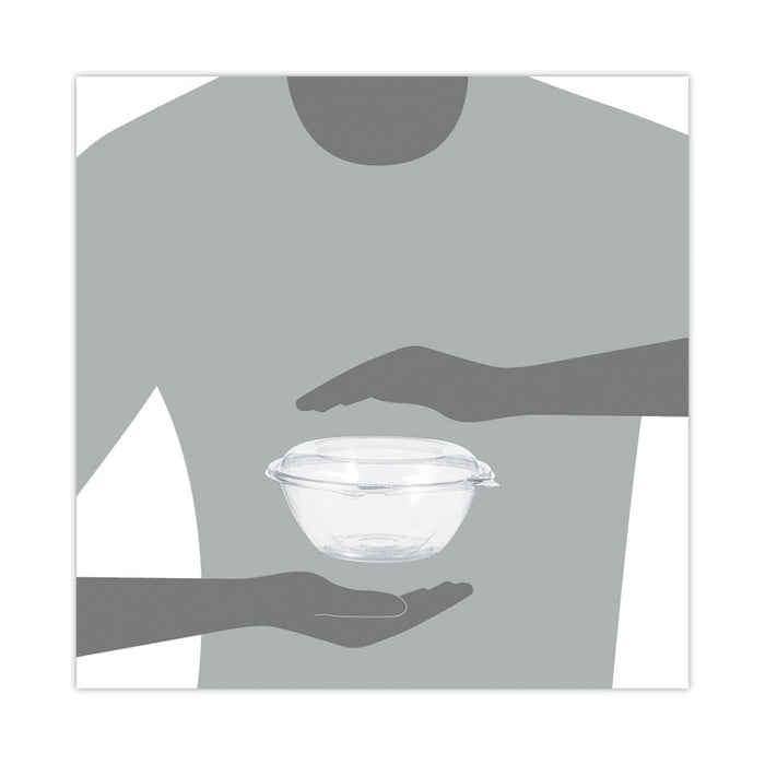 SafeSeal Tamper-Resistant, Tamper-Evident Bowls with Dome Lid, 24 oz, 7" Diameter x 3.1" h, Clear, Plastic, 150/Carton