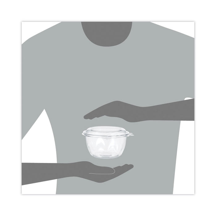SafeSeal Tamper-Resistant, Tamper-Evident Bowls with Dome Lid, 16 oz, 5.5" Diameter x 3.1" h, Clear, Plastic, 240/Carton