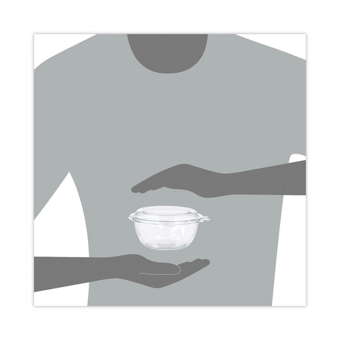 SafeSeal Tamper-Resistant, Tamper-Evident Bowls with Dome Lid, 12 oz, 5.5" Diameter x 2.6" h, Clear, Plastic, 240/Carton
