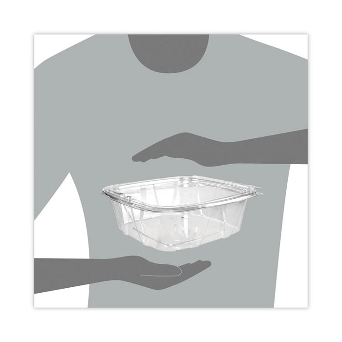 ClearPac SafeSeal Tamper-Resistant/Evident Containers, Flat Lid, 48 oz, Clear, Plastic, 100/Bag, 2 Bags/Carton