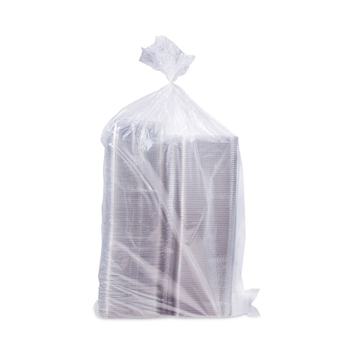 ClearPac SafeSeal Tamper-Resistant/Evident Containers, Flat Lid, 35 oz, Clear, Plastic, 100/Bag, 2 Bags/Carton