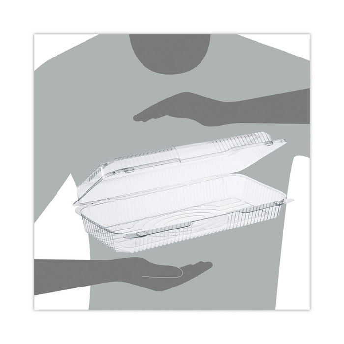 StayLock Clear Hinged Lid Containers, 50.2 oz, 6.8 x 13.4 x 2.6, Plastic, 200/Carton