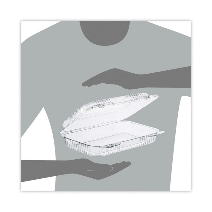 StayLock Clear Hinged Lid Containers, 9.4 x 6.8 x 2.1, Clear, Plastic, 250/Carton