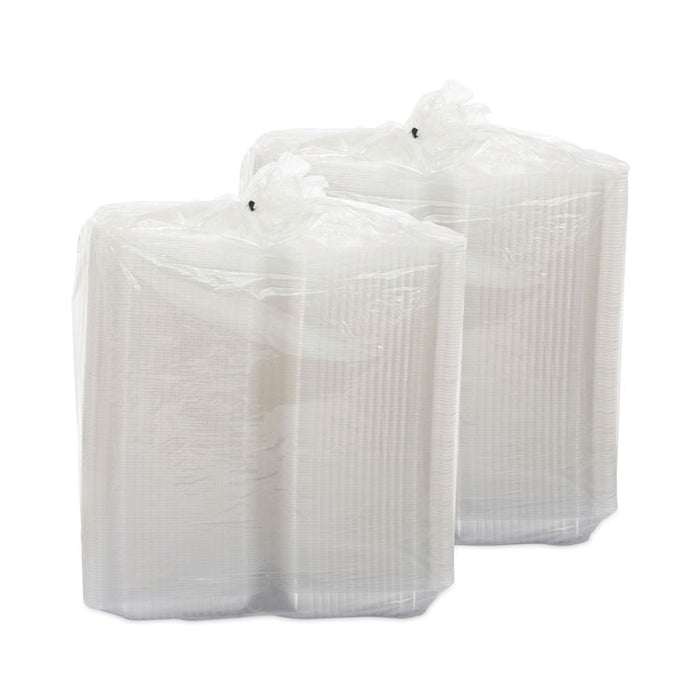 StayLock Clear Hinged Lid Containers, 9.4 x 6.8 x 2.1, Clear, Plastic, 250/Carton