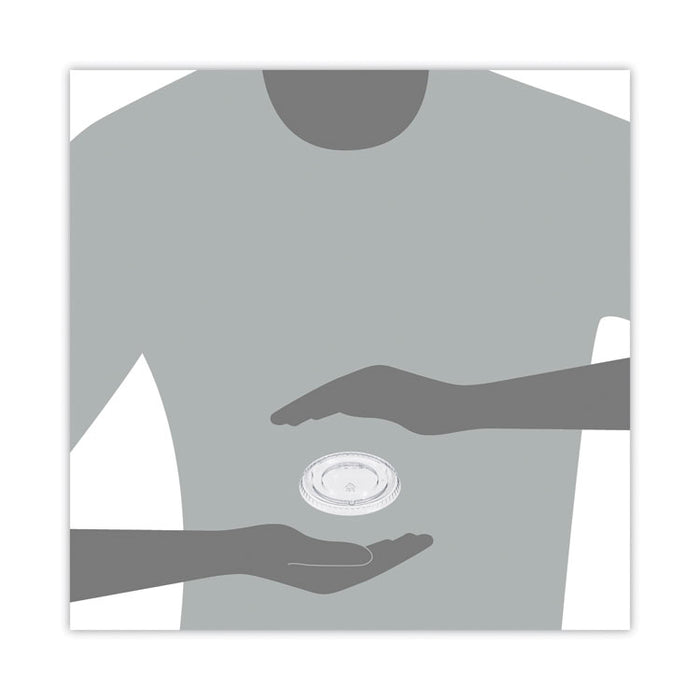 Non-Vented Cup Lids, Fits 12 oz Cold Cups, Plastic, Clear, 2,500/Carton