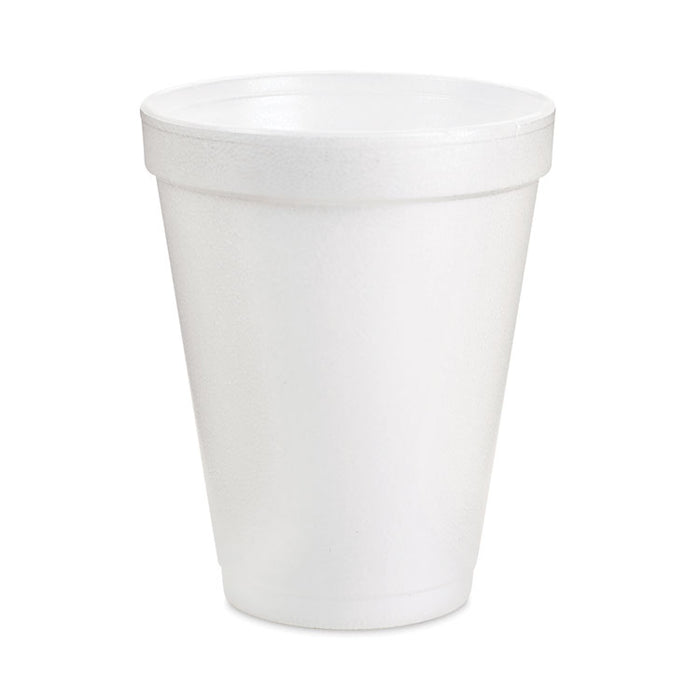 Small Foam Drink Cups, 12 oz, White, 24/Bag, 12 Bags/Carton