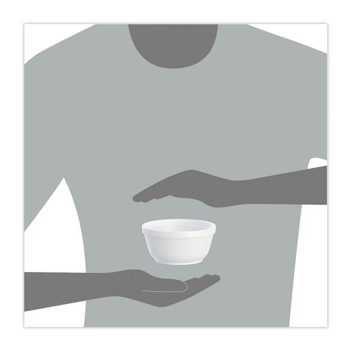 Insulated Foam Bowls, 12 oz, White, 50/Pack, 20 Packs/Carton