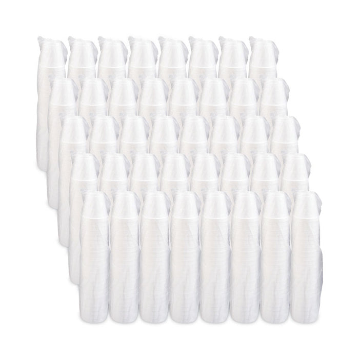 Foam Drink Cups, 8 oz, White, 25/Bag, 40 Bags/Carton