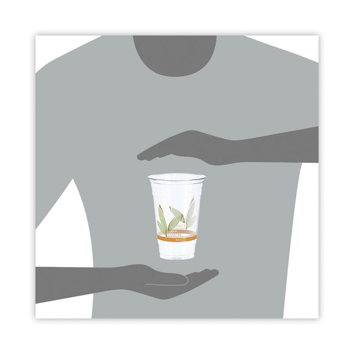 Bare Eco-Forward RPET Cold Cups, ProPlanet Seal, 20 oz, Plastic, Leaf Design, 50/Pack, 12 Packs/Carton