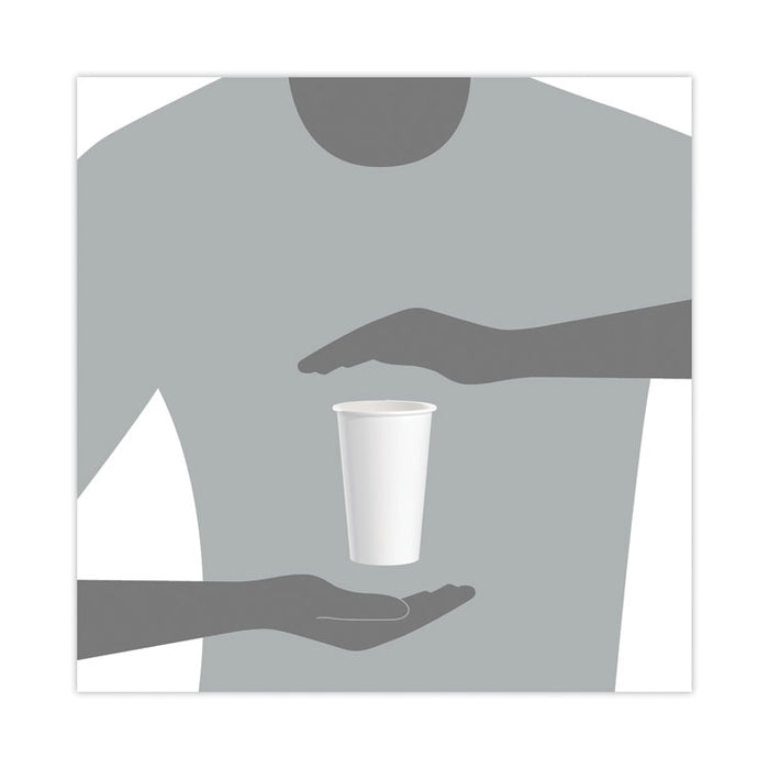 Single-Sided Poly Paper Hot Cups, 16 oz, White, 50/Sleeve, 20 Sleeves/Carton