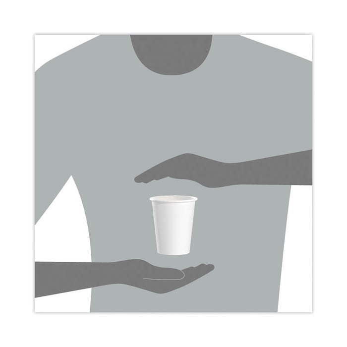 Single-Sided Poly Paper Hot Cups, 10 oz, White, 50/Sleeve, 20 Sleeves/Carton