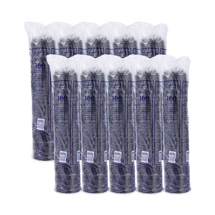 Optima Reclosable Lids for Hot Paper Cups, Fits 10 oz to 24 oz Hot Cups, Plastic, Black, 1,000/Carton