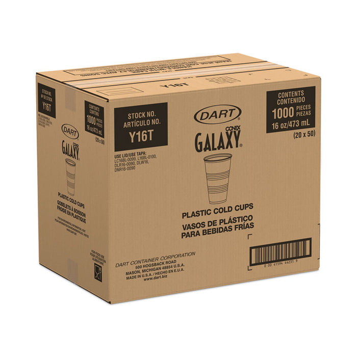 High-Impact Polystyrene Cold Cups, 16 oz, Plastic, Translucent, 50/Pack