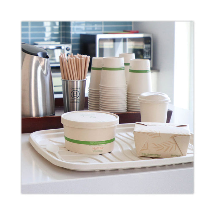 Fiber Foodservice Trays, PLA Lined, PFAS Free, 18 x 14 x 1, Natural, Paper, 100/Carton