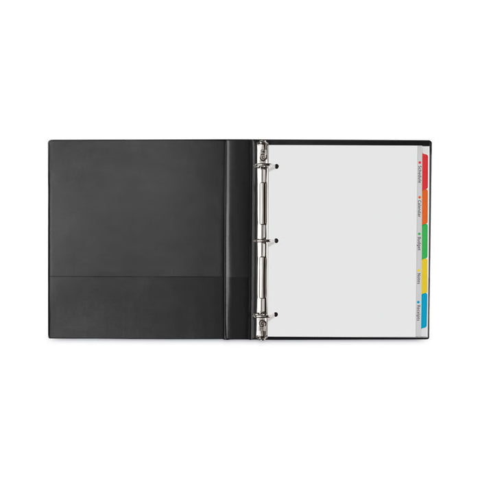 Clear Easy View Plastic Dividers with Multicolored Tabs and Sheet Protector, 5-Tab, 11 x 8.5, Clear, 1 Set