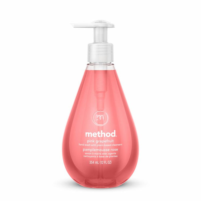 Gel Hand Wash, Pink Grapefruit Scent, 12 oz, 6/Carton