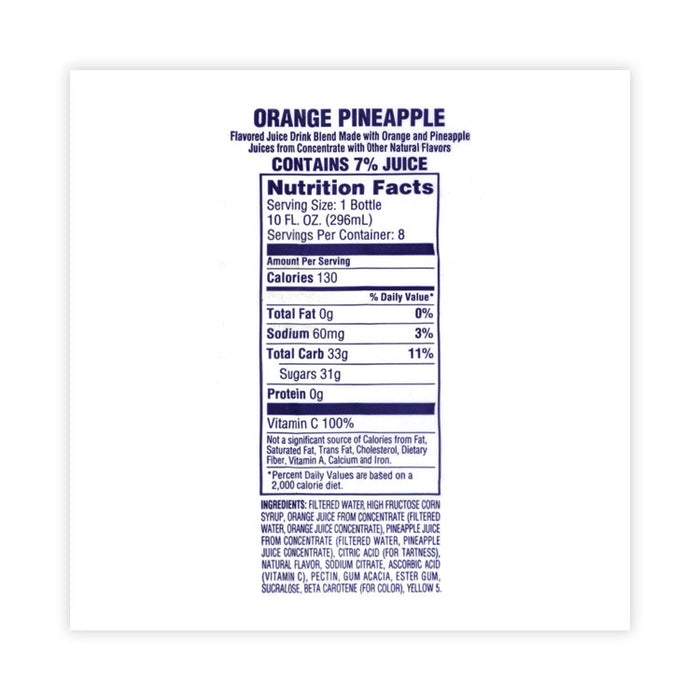 Fruit Juice Variety Pack, Fruit Punch, Grape, and Orange Pineapple, 10 oz Bottles, 24/Carton