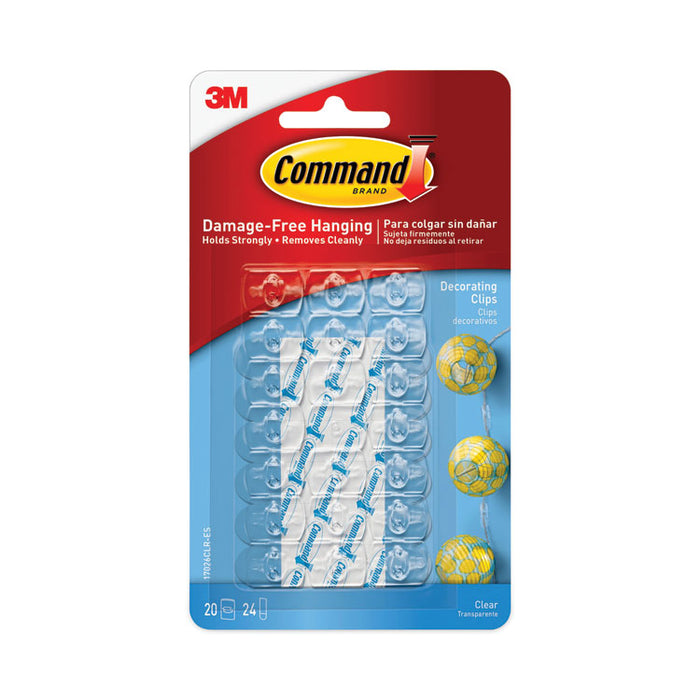 Clear Decorating Clips, Plastic, Supports 0.1 lb, 20/Pack