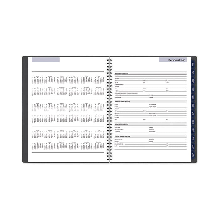 DayMinder Academic Monthly Desktop Planner, Twin-Wire Binding, 11 x 8.5, Charcoal Cover, 12-Month (July to June): 2025-2026