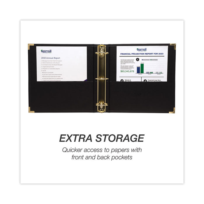 Classic Collection Ring Binder, 3 Rings, 2" Capacity, 11 x 8.5, Black