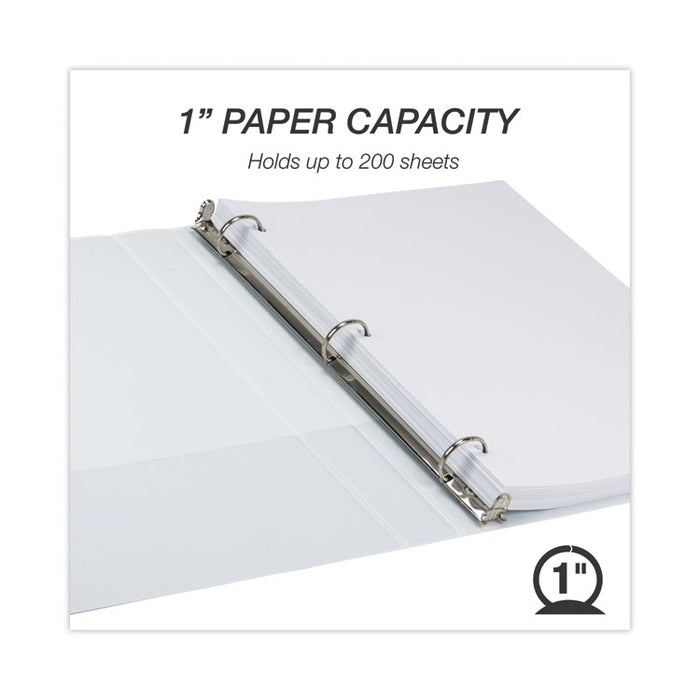 Earth's Choice Plant-Based Round Ring View Binder, 3 Rings, 1" Capacity, 11 x 8.5, White