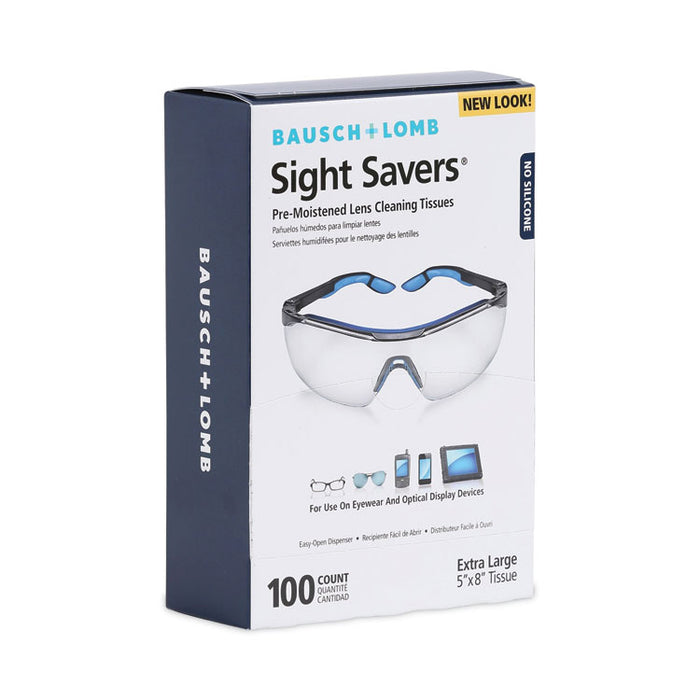 Sight Savers Premoistened Lens Cleaning Tissues, 8" x 5", 100/Box