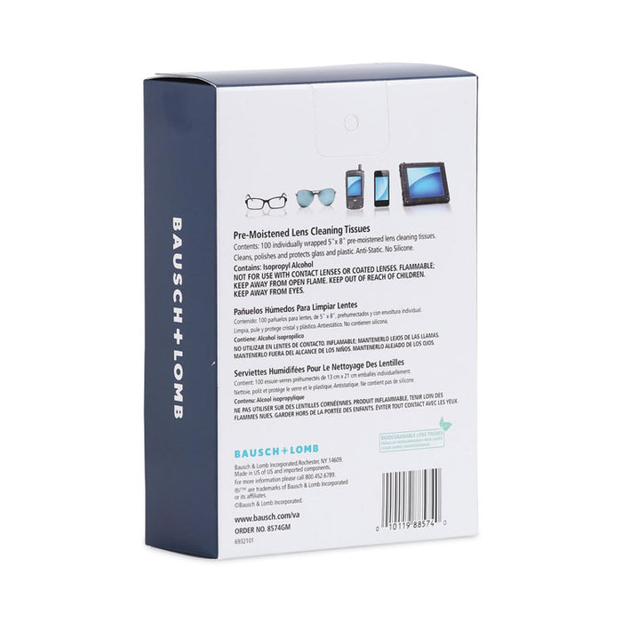 Sight Savers Premoistened Lens Cleaning Tissues, 8" x 5", 100/Box