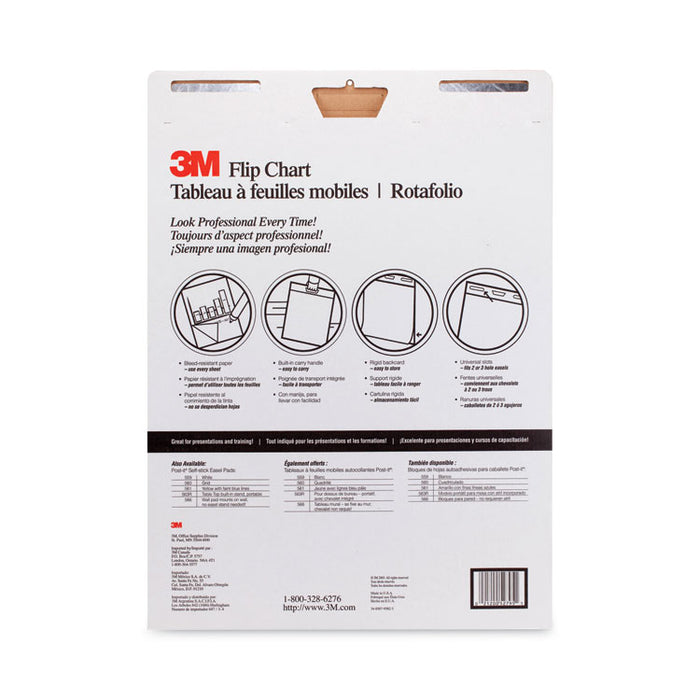 Professional Flip Chart, Unruled, (40) White 25 x 30 Sheets, 2/Carton