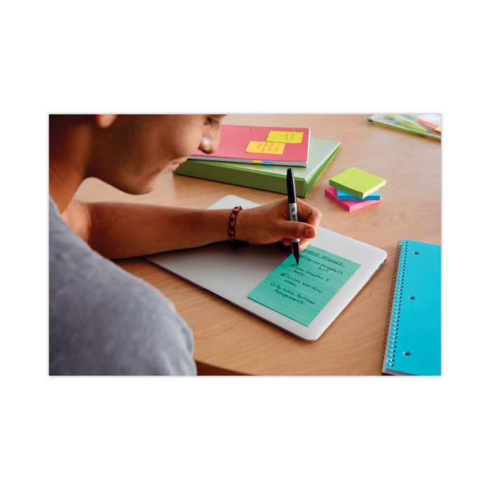 Pads in Energy Boost Collection Colors, Note Ruled, 4" x 6", 90 Sheets/Pad, 3 Pads/Pack