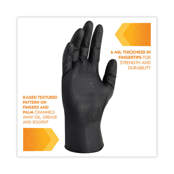 G10 Kraken Grip Nitrile Gloves, Powder-Free, XX-Large, 6 mil Thick, 9.5" Long, Black, 90/Box, 10 Boxes/Carton
