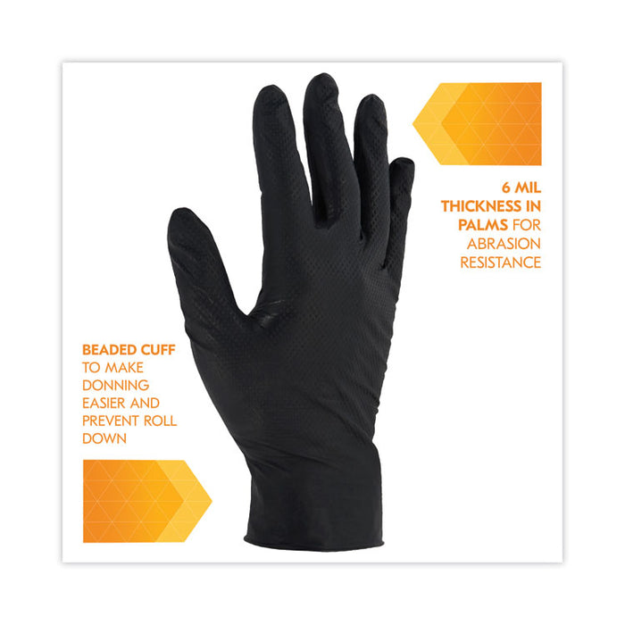 G10 Kraken Grip Nitrile Gloves, Powder-Free, X-Large, 6 mil Thick, 9.5" Long, Black, 90/Box, 10 Boxes/Carton