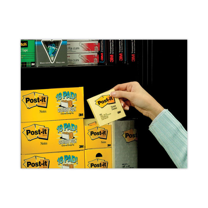 Original Pads in Canary Yellow, 3" x 3", Cabinet Pack, 90 Sheets/Pad, 18 Pads/Pack