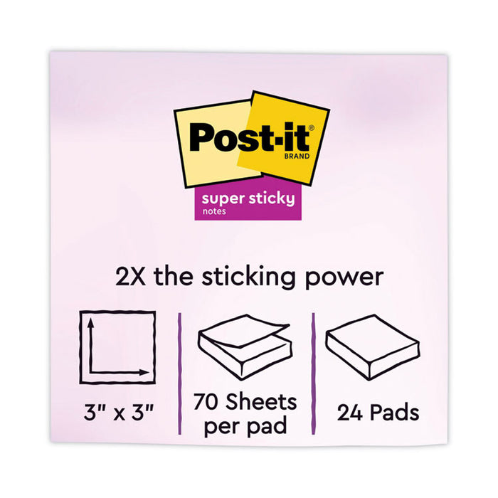 Recycled Notes in Wanderlust Pastel Collection Colors, Cabinet Pack, 3" x 3", 70 Sheets/Pad, 24 Pads/Pack