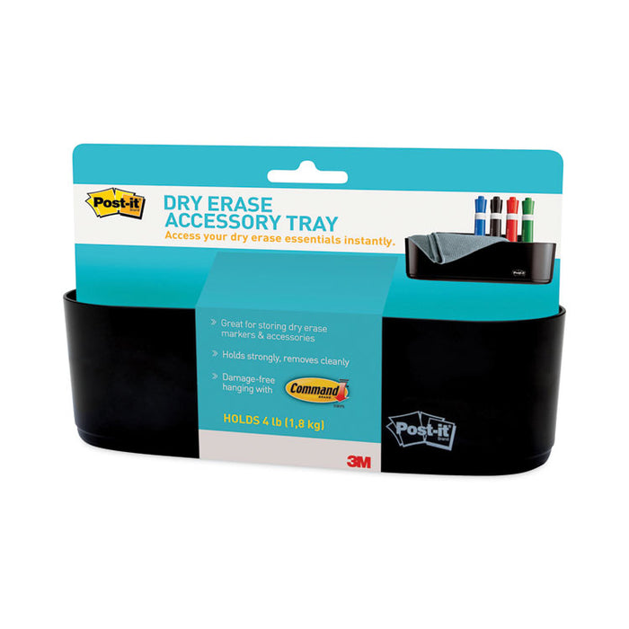 Dry Erase Accessory Tray, 8.5" x 3" x 5.25", Black