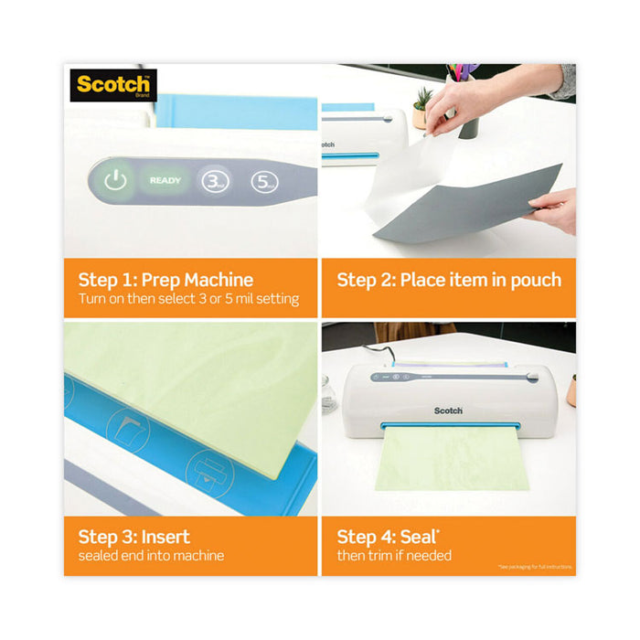Self-Sealing Laminating Pouches, 9.5 mil, 9" x 11.5", Gloss Clear, 25/Pack