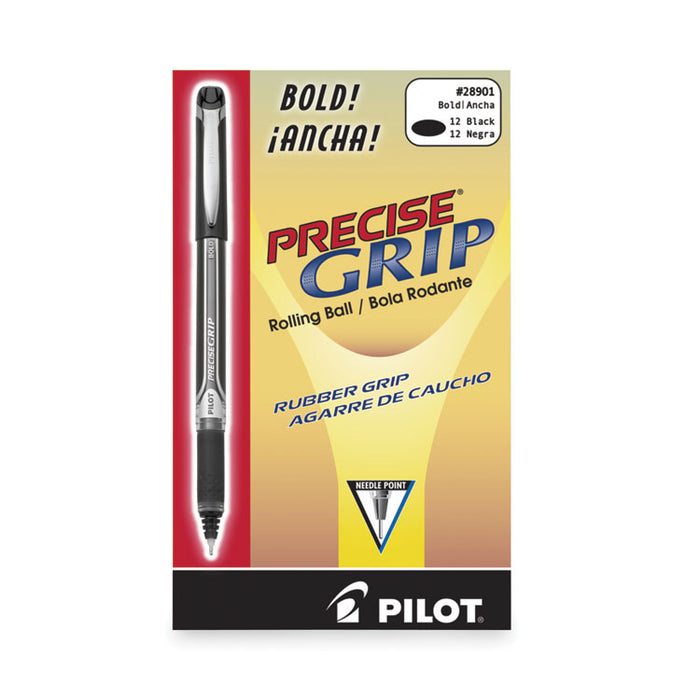 Precise Grip Rollerball Pen, Stick, Bold 1 mm, Black Ink, Black Barrel