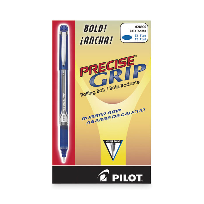 Precise Grip Rollerball Pen, Stick, Bold 1 mm, Blue Ink, Blue Barrel