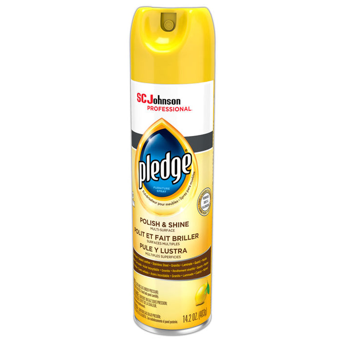 Furniture Polish, Lemon Scent, 14.2 oz Aerosol Spray, 6/Carton