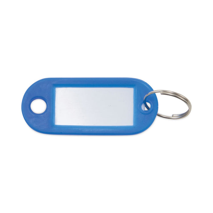 Key Tags Label Window, 0.88 x 0.19 x 2, Dark Blue, 6/Pack