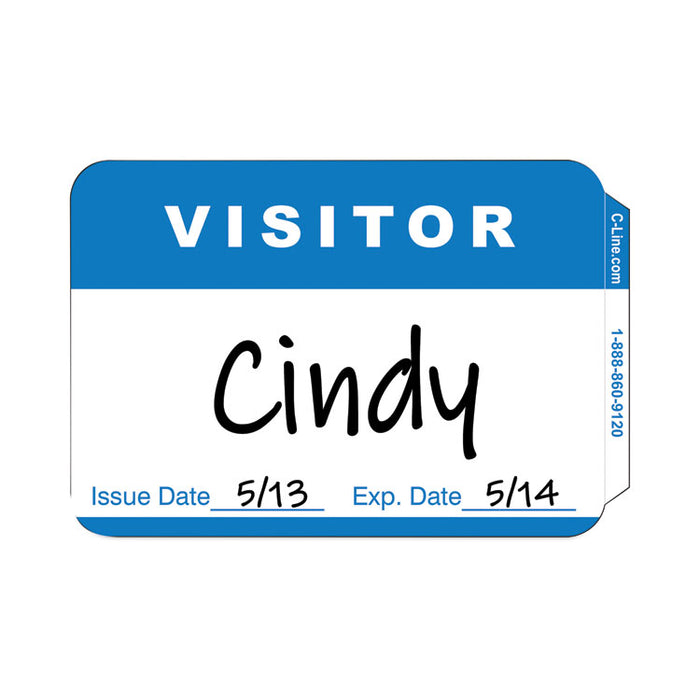Self-Adhesive Name Badges, Hello My Name Is, Blue, 3.5 x 2.25, 100/BX