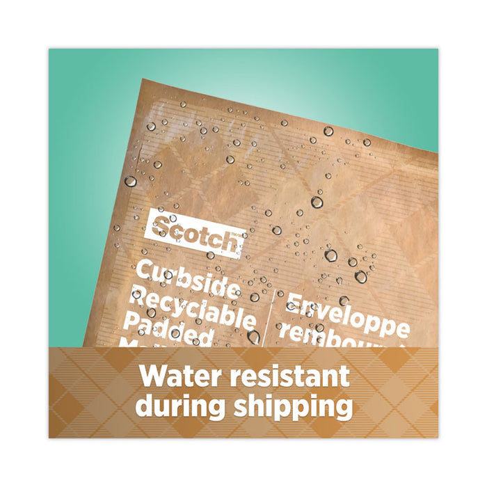 Curbside Recyclable Padded Mailer, #0, Bubble Cushion, Self-Adhesive Closure, 7 x 11.25, Natural Kraft, 100/Carton