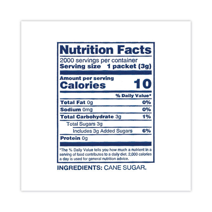Sugar, 0.1 oz Packet, 2,000/Carton