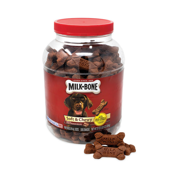 Soft and Chewy Beef Dog Treats, 2 lb, 5 oz Tub