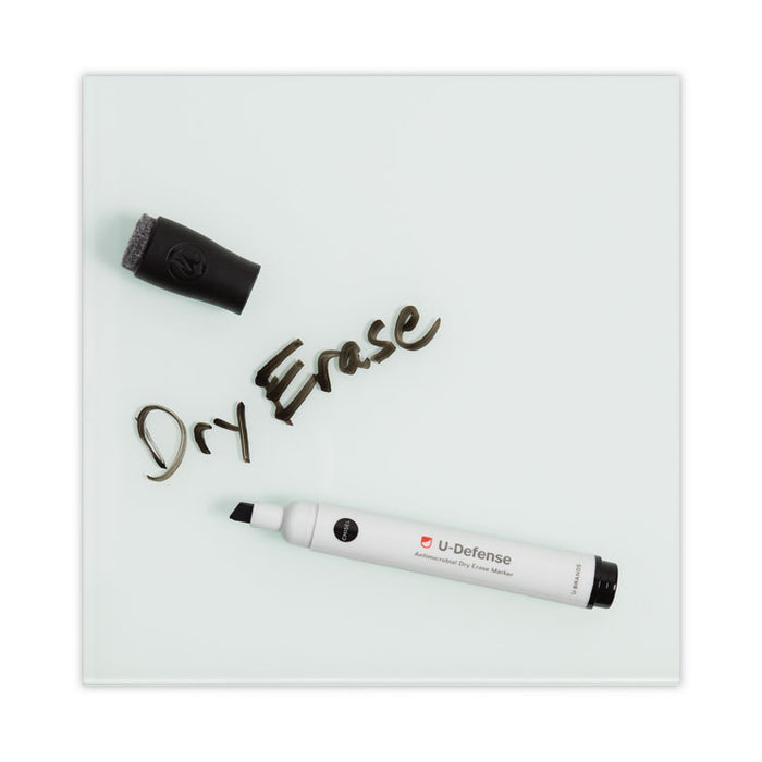 U-Defense Antimicrobial Dry-Erase Markers, Broad Chisel Tip, Black, 12/Pack